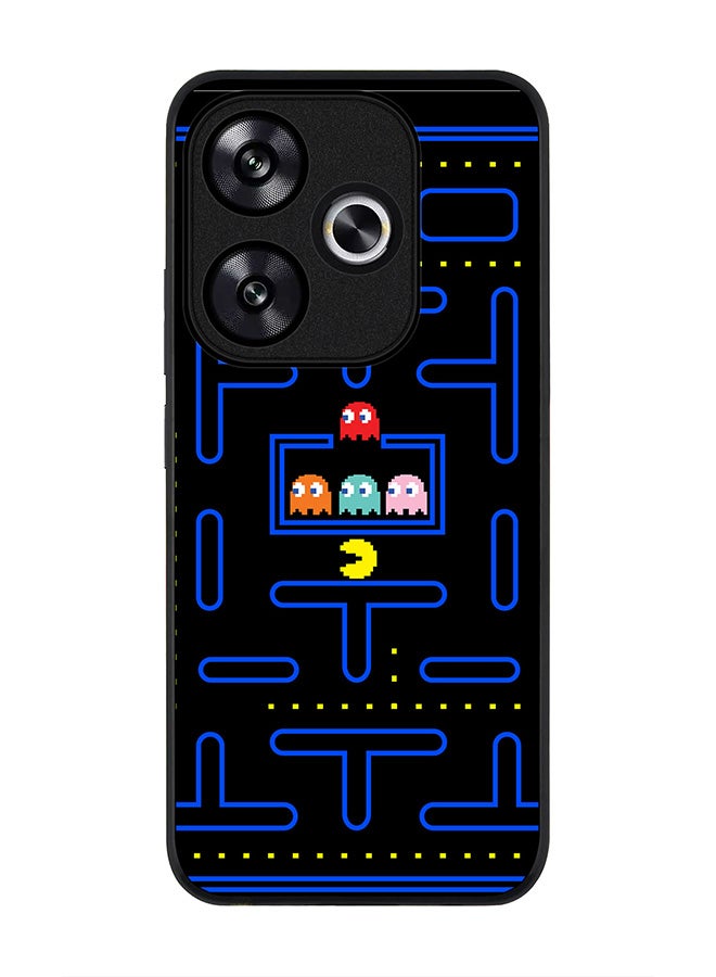 Stylizedd Rugged Black edge case for Xiaomi Poco F6 / Xiaomi Redmi Turbo 3, Slim fit Soft Case Flexible Anti Drop TPU Gel Thin Cover -  Pacman - Image 1