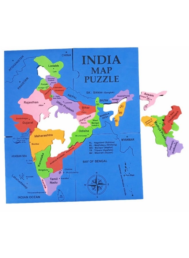 كرييتف كيدز خريطة الهند من إسفنج الأطفال المبدعين مع الولاية والعاصمة - Image 1