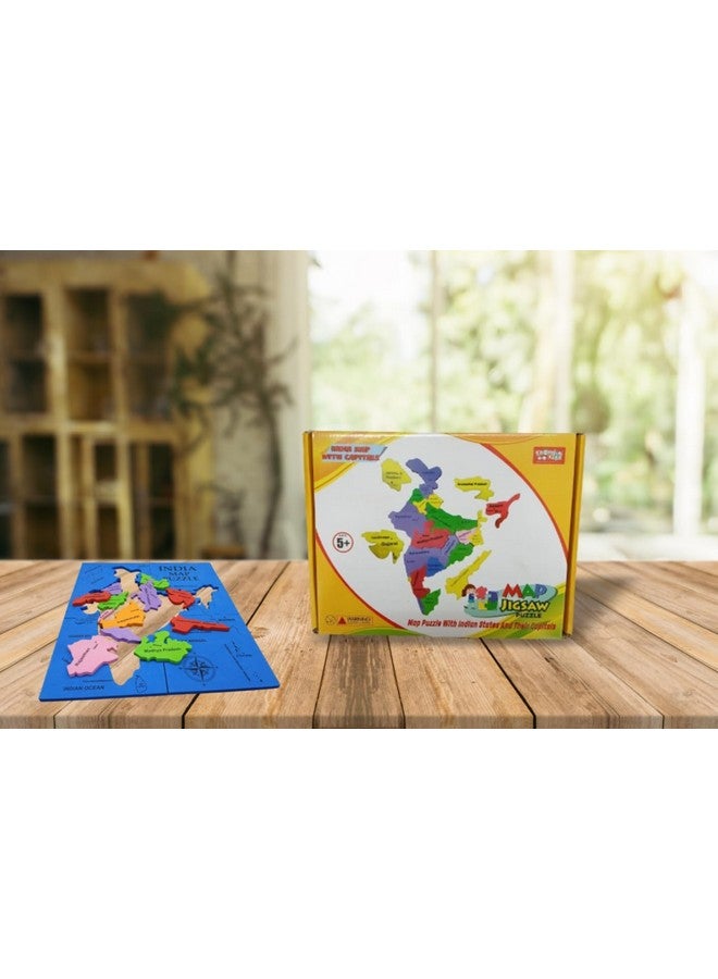 كرييتف كيدز خريطة الهند من إسفنج الأطفال المبدعين مع الولاية والعاصمة - Image 4