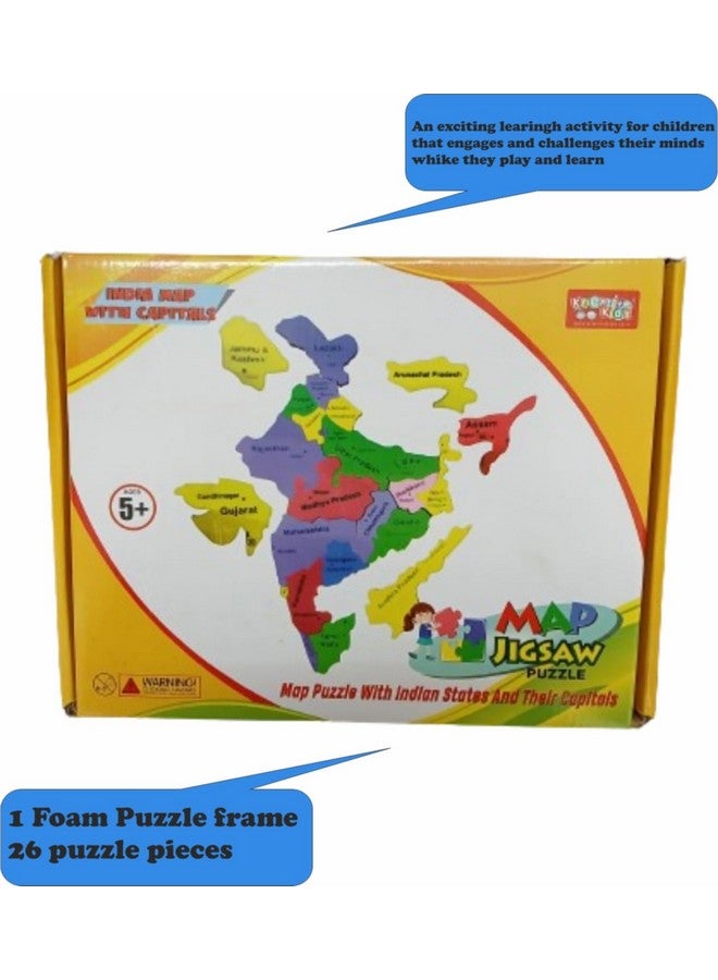 كرييتف كيدز خريطة الهند من إسفنج الأطفال المبدعين مع الولاية والعاصمة - Image 3