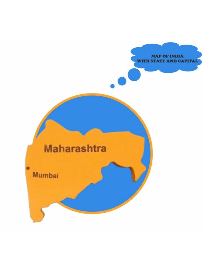 كرييتف كيدز خريطة الهند من إسفنج الأطفال المبدعين مع الولاية والعاصمة - Image 2