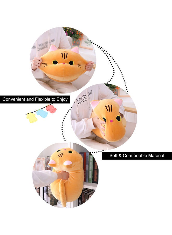 إسكدنيا وسادة أريكة مخملية ناعمة على شكل قطة لطيفة قابلة للاحتضان قطن أبيض 25.00x4.00x15.00سم - Image 3