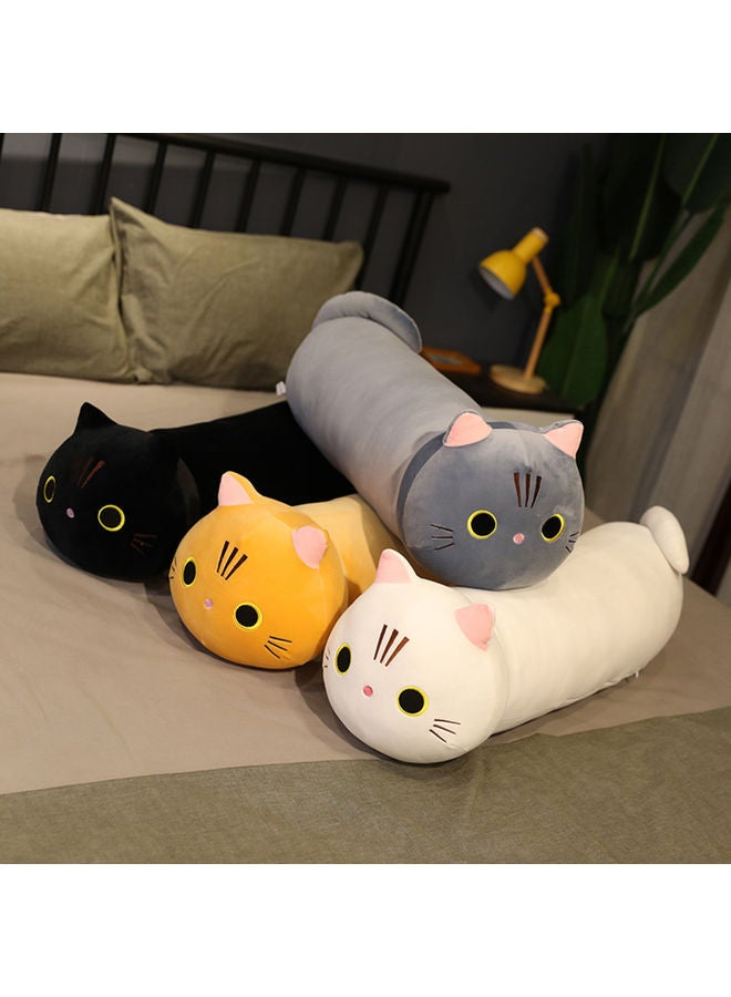 إسكدنيا وسادة أريكة مخملية ناعمة على شكل قطة لطيفة قابلة للاحتضان قطن أبيض 25.00x4.00x15.00سم - Image 5