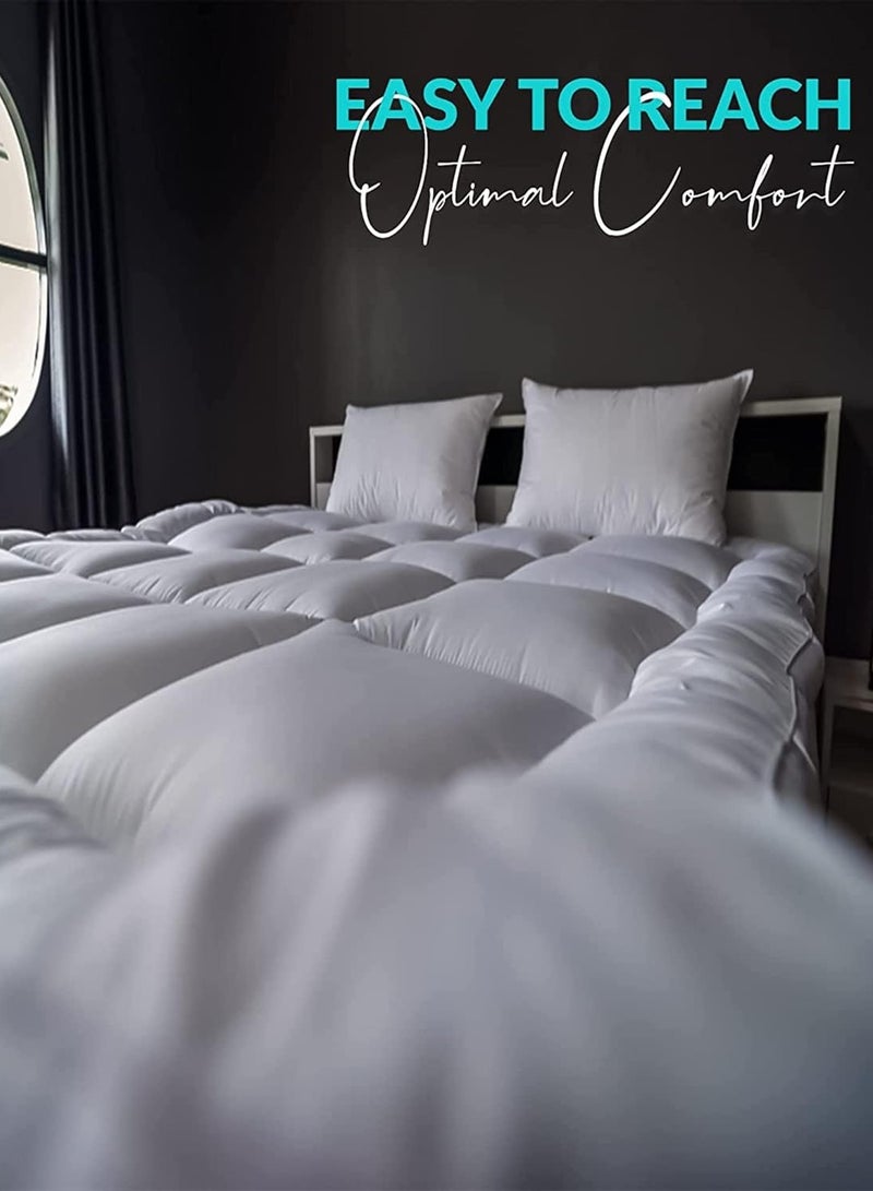 أسرار طقم غرفة نوم لجميع الفصول مكون من 3 قطع - يتضمن 1 بطانة مرتبة مقاس 140 × 200 سم لراحة إضافية، و1 لحاف خفيف مقاس 160 × 320 سم، و1 غلاف لحاف متين مقاس 160 × 320 سم - مجموعة بياضات مثالية لنوم مريح - مواد عالية الجودة. - Image 2