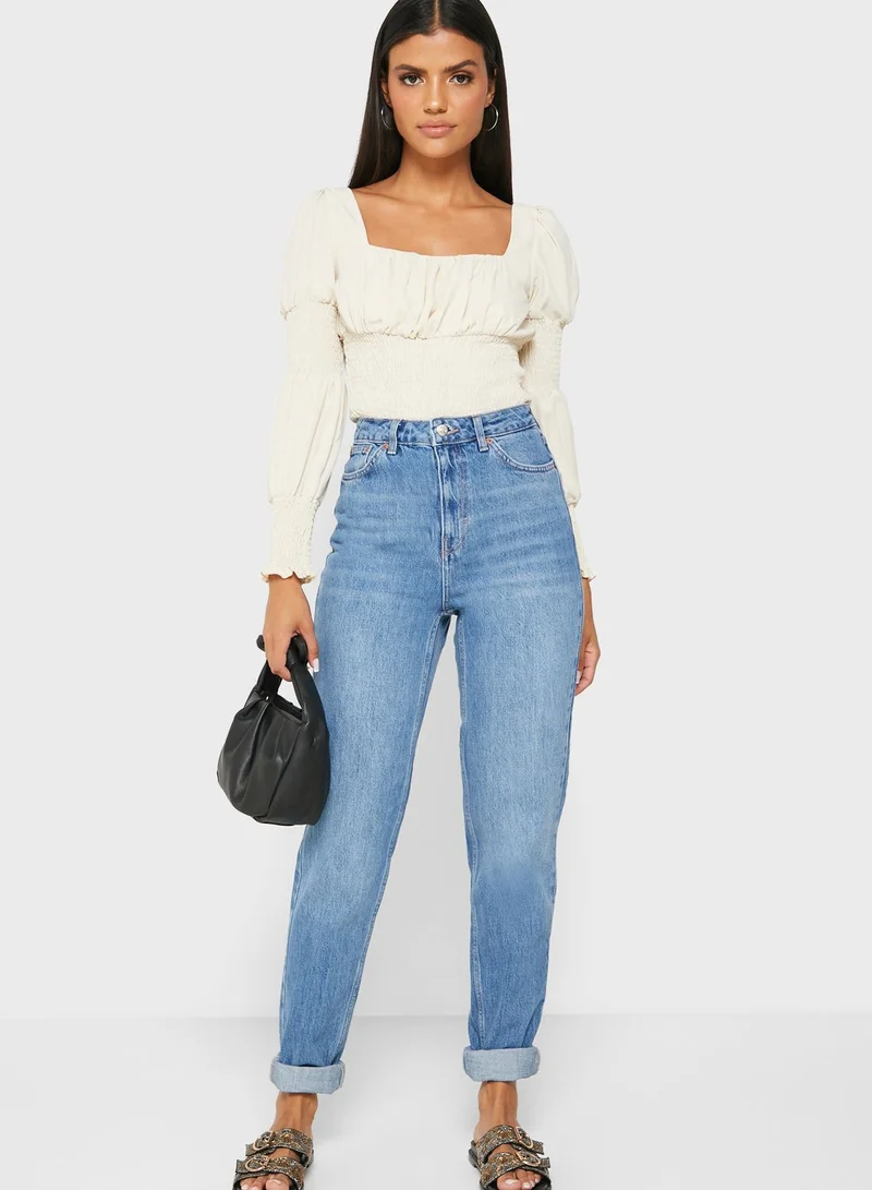 Topshop Tall Moto High Waist Mom Jeans