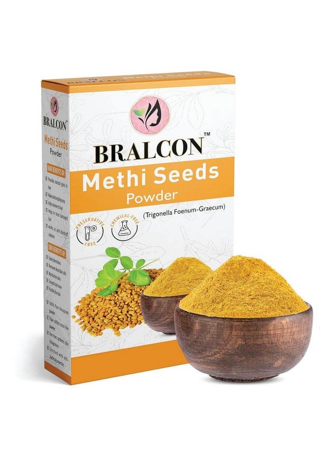BRALCON مسحوق بذور الميثي العضوي من BRALCON - 100 جرام | الحلبة | Trigonella Foenum Graecum | مسحوق ميثي نقي وطبيعي 100% للعناية بالشعر | يرطب البشرة | نمو الشعر - Image 1