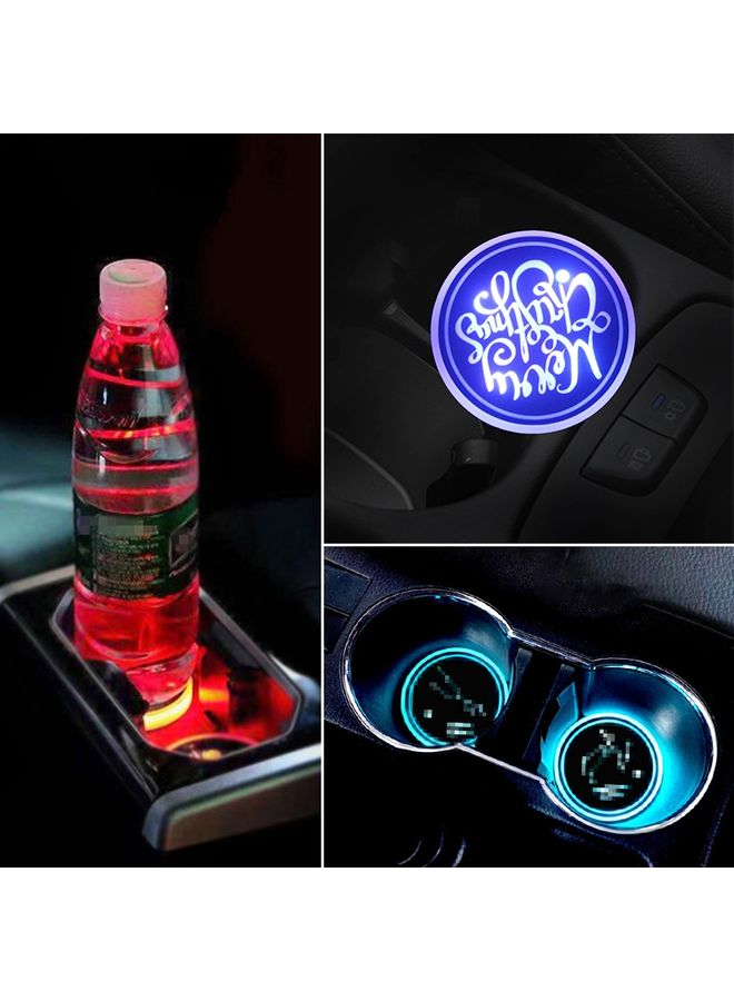 بيوينتي Car AcrylicColorful USB Charger Water Cup Groove LED Atmosphere Light(English ) - Image 1