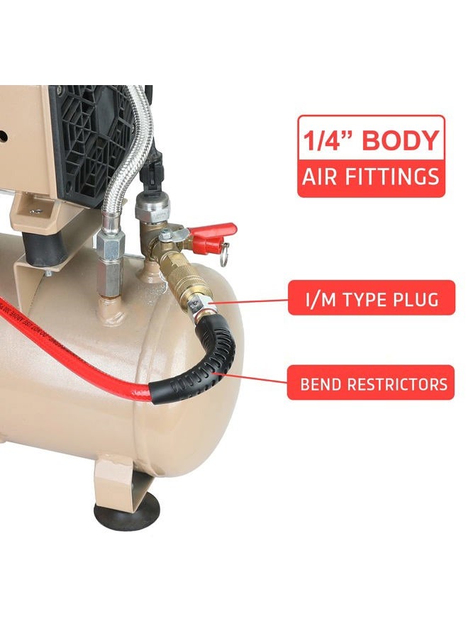 Hromee 1/4-Inch x 10ft Polyurethane Recoil Air Hose with Fittings Compressor Hose with 1/4 in. Industrial NPT Coupler and Plug Kit, Red - Image 3