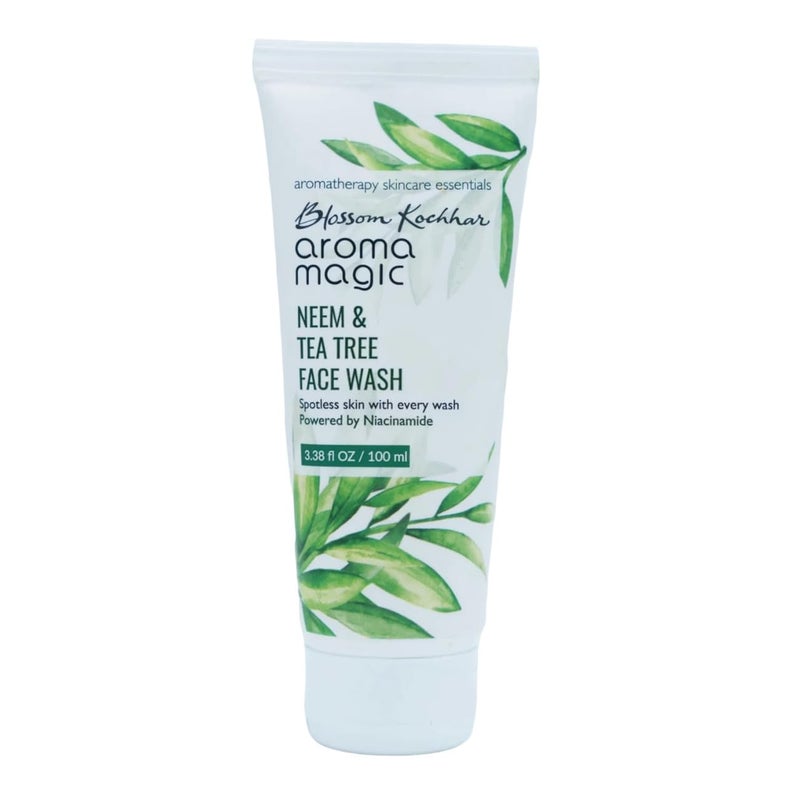 Aroma Magic Neem & Tea Tree Face Wash with Niacinamide | Deep Cleansing & Pore Tightening | Acne & Pimple Control | Facial Cleanser for Supple & Smooth Skin | 3.38 Fl Oz/100ml - Image 1