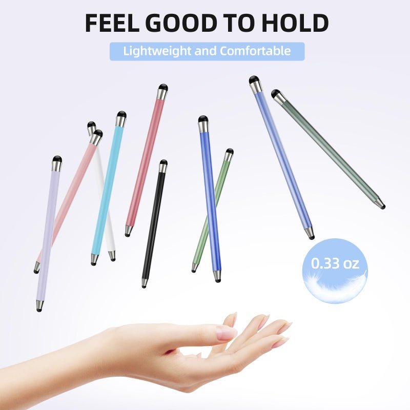 maylofi Stylus Pen for Touchscreen 10Pcs, 2-in-1 High Sensitivity & Precision Stylists pens, Stylus Pen for iPad/iPhone/Samsung/Android Tablets and Universal Capacitive Touch Screen (Colorful) - Image 3