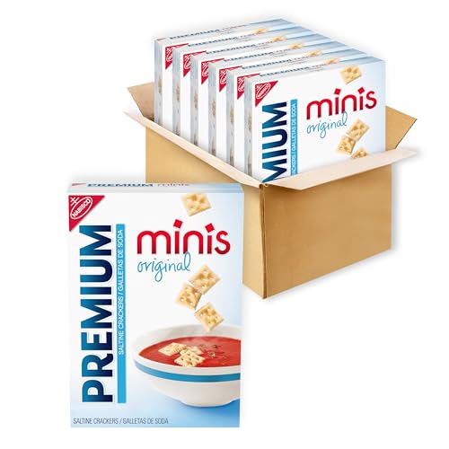 Premium Original Mini Saltine Crackers, Lunch Snacks, Bulk Snacks, 6 - 11 oz Boxes - Image 1