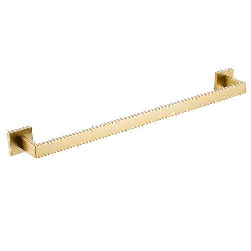LANC 24-Inche Bath Towel Bar Brushed Gold 60CM Towel Rack Bathroom Towel Hanger Square Shower Towel Rail Towel Rod Contemporary Style Lavatory Towel Holder Wall Mounted,A8804BG-6P1 - Image 1