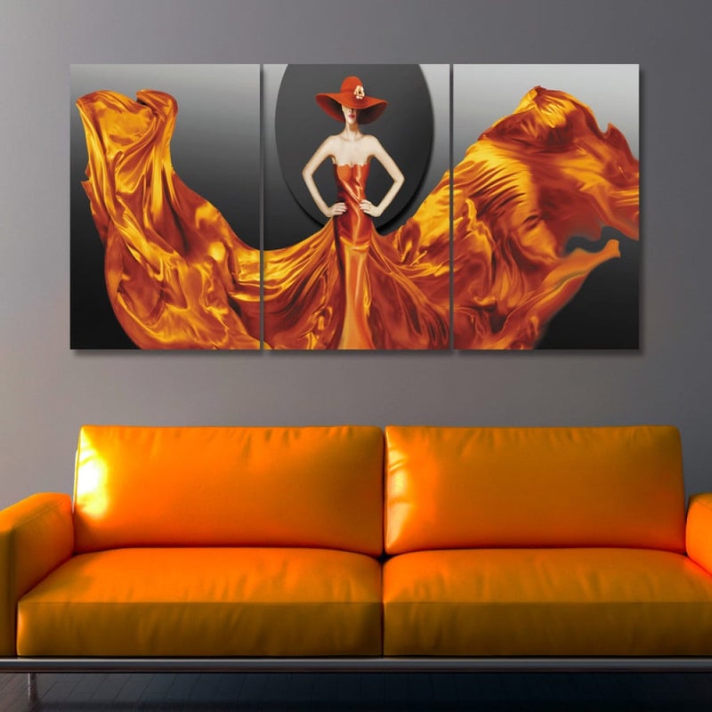Marktna Three luxurious canvas prints with a modern design and a hollow frame, measuring (120×60), three pieces - Image 1