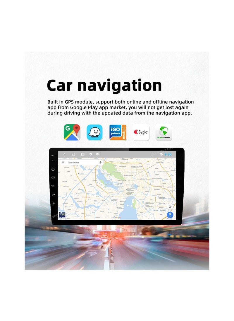 SHEZA STAR - Android Car Stereo for Toyota Yaris 2014 2015 2016 2017 6GB RAM 128GB ROM 10 Inch Support SIM Card, Apple Carplay, MirrorLink WiFi BT, IPS Touch Screen with Backup Camera Included - Image 1