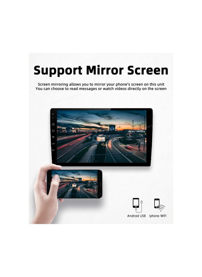 SHEZA STAR - Android Car Stereo for Toyota Yaris 2014 2015 2016 2017 6GB RAM 128GB ROM 10 Inch Support SIM Card, Apple Carplay, MirrorLink WiFi BT, IPS Touch Screen with Backup Camera Included - Image 1