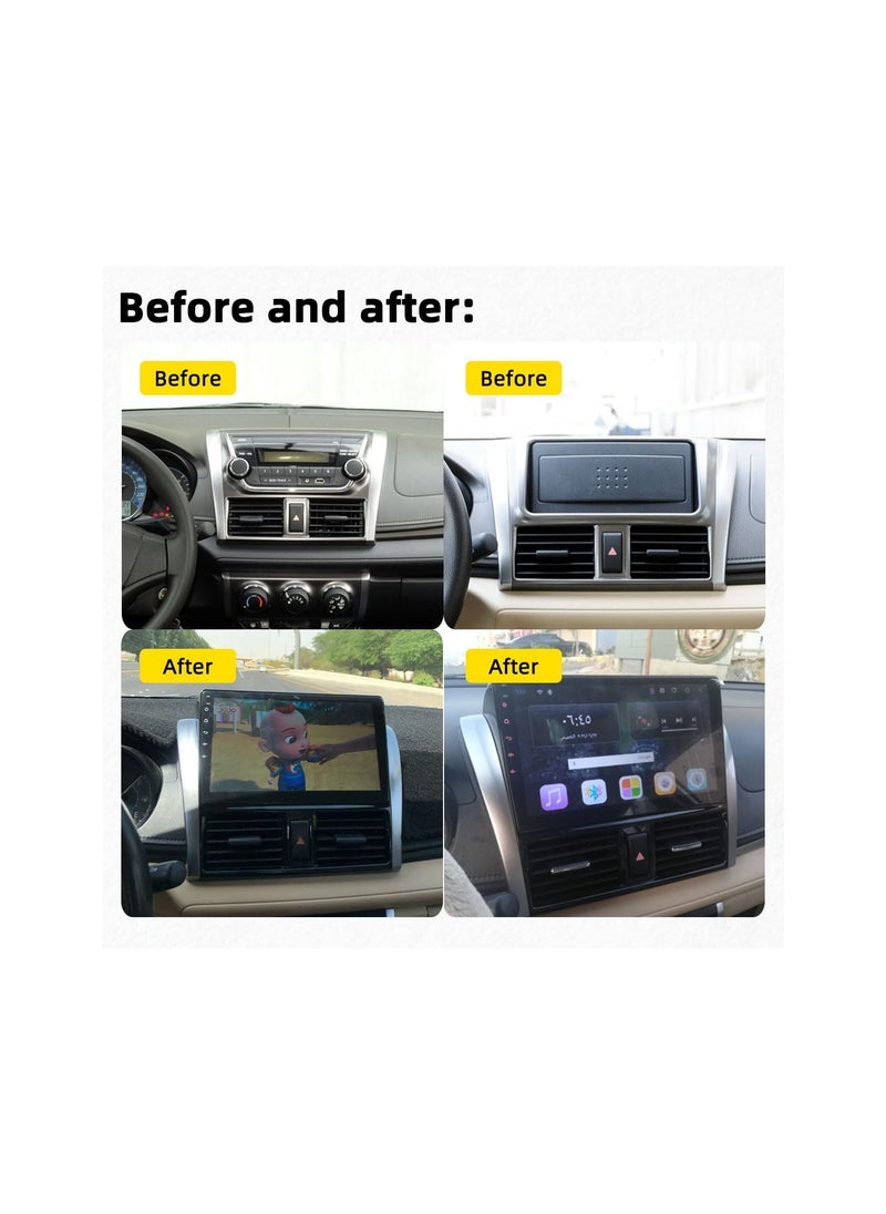 SHEZA STAR - Android Car Stereo for Toyota Yaris 2014 2015 2016 2017 6GB RAM 128GB ROM 10 Inch Support SIM Card, Apple Carplay, MirrorLink WiFi BT, IPS Touch Screen with Backup Camera Included - Image 1
