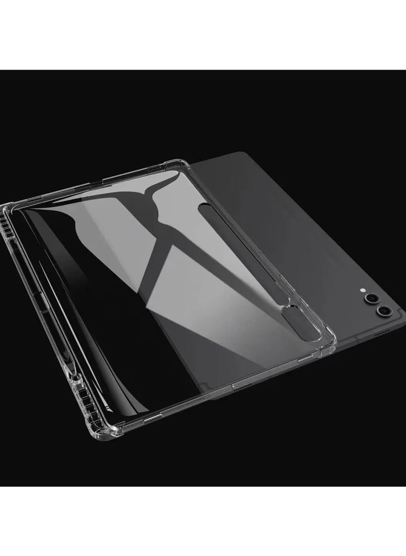 Airbags Shockproof Protector Funda Compatible with Samsung Galaxy Tab S10 Plus/Tab S10+ 12.4 Case Pencil Holder Soft TPU Back Shell for Galaxy Tab S10 Plus