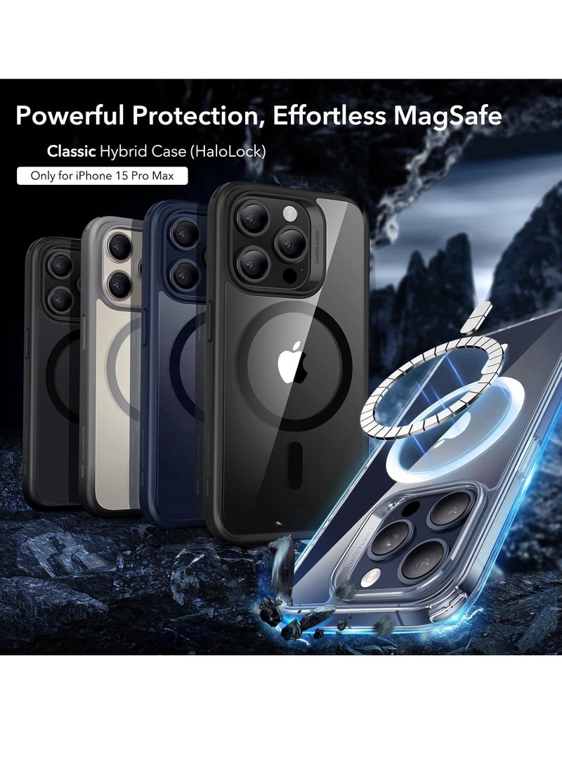 سوكاد حافظة SOKAD لهاتف iPhone 15 Pro Max، متوافقة مع MagSafe، حماية ضد السقوط، مضادة للاصفرار، ظهر مضاد للخدش، حافظة مغناطيسية لهاتف iPhone 15 Pro Max، سلسلة كلاسيكية، شفافة - Image 2