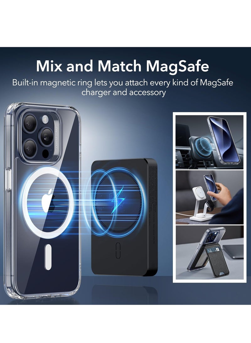 سوكاد حافظة SOKAD لهاتف iPhone 15 Pro Max، متوافقة مع MagSafe، حماية ضد السقوط، مضادة للاصفرار، ظهر مضاد للخدش، حافظة مغناطيسية لهاتف iPhone 15 Pro Max، سلسلة كلاسيكية، شفافة - Image 5