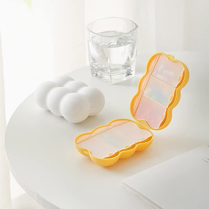 9UP® 6-Grid Cloud Medicine Box | Mini Travel Pill Storage Box | Medicine Storage Organizer | Portable Tablet Case (Pack Of 1) - Image 5