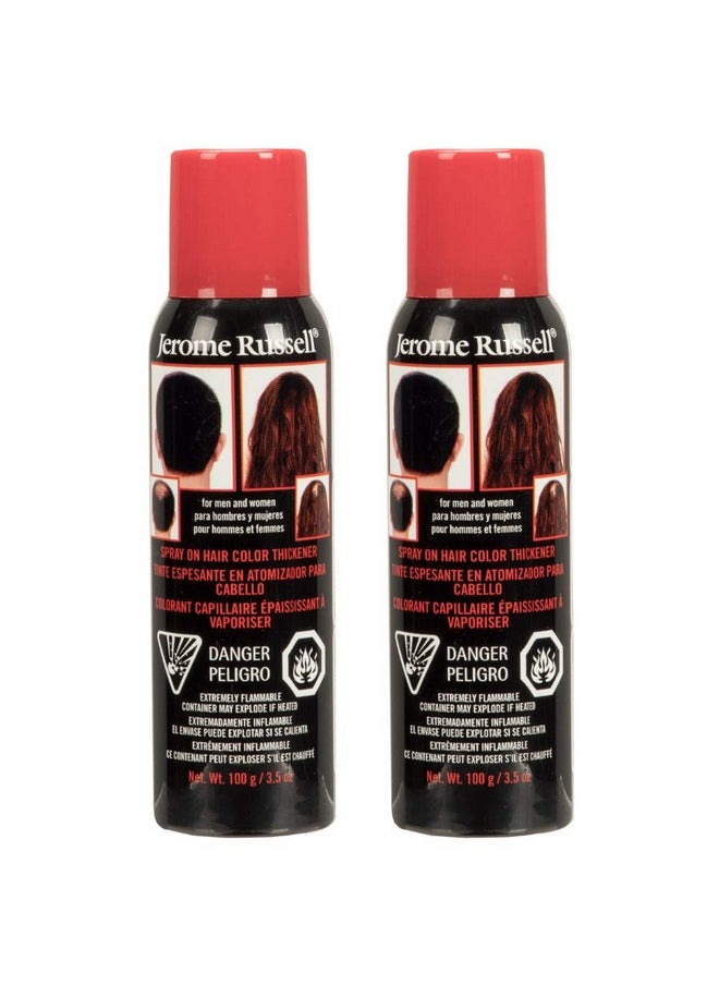 Jerome Russell Jerome Russell Spray-on Color Dark Brown Hair Thickener, for Fine & Thinning Hair, Conceals Bald Spots, Hides Root Re-growth & Cover Hair Extension Tracks, Works for Men & Women, 3.5 oz - 2 Pack  - Image 1