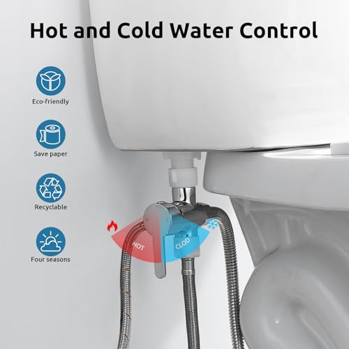 BRITULIF Hot and Cold Bidet Sprayer for Toilet BRITULIF Bidet Attachment for Warm Water Bidet with Warm Water Muslim Shower Ideal for Feminine Hygiene Pet Cleaning Cloth Diapers and Elderly Care - Image 3