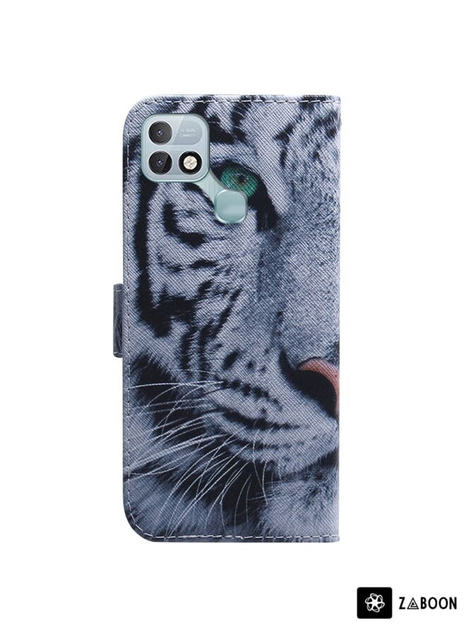 Green Tiger - For Infinix Hot 10i / Smart 5 Pro X659B / PR652B / S658E Coloured Drawing Leather Phone Case(Tiger) - Image 1