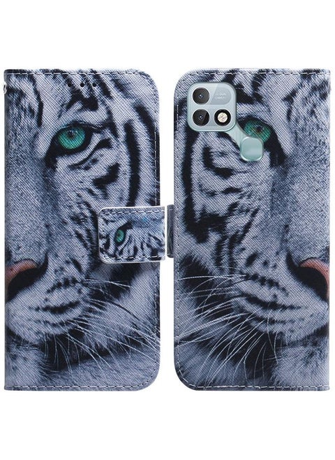 For Infinix Hot 10i / Smart 5 Pro X659B / PR652B / S658E Coloured Drawing Leather Phone Case(Tiger)
