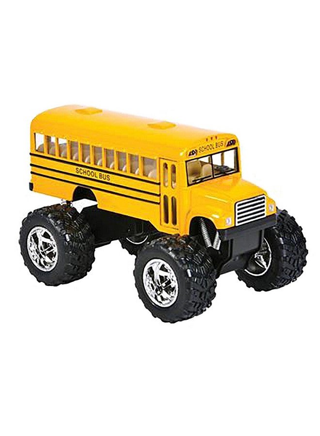 KinsFun حافلة المدرسة الوحشية كينز فن: حافلة مدرسية صفراء مصنوعة من المعدن بحجم 5 بوصات مع عجلات وحشية! - Image 3