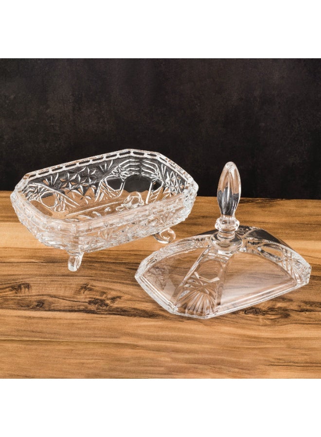 Green Apple Glass Container with Lid and Legs – Elegant and Functional for Storage and Serving - Image 2