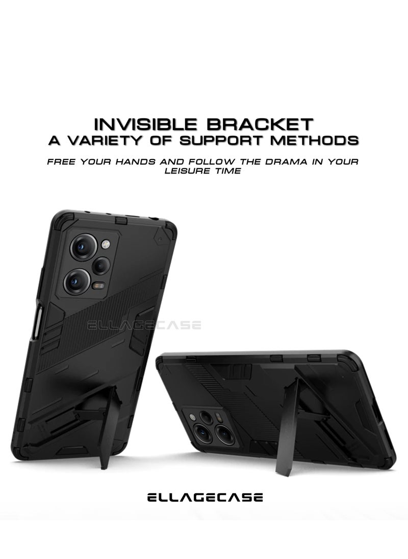 ELLAGECASE Shockproof Case for Xiaomi Redmi Note 12 Pro 5G / Xiaomi Poco X5 Pro 5G, Enhanced Protection, Built-in Magnetic Mount, Convenient Stand, Solid Camera Protection  - Image 4