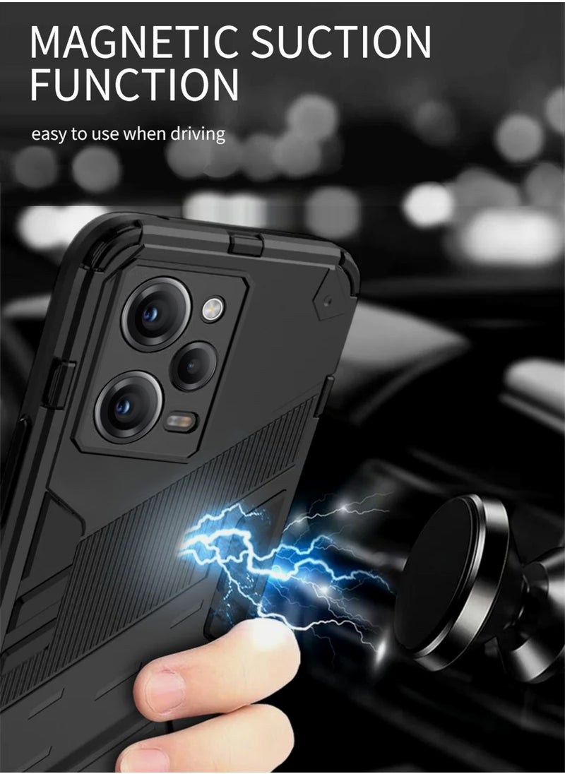 ELLAGECASE Shockproof Case for Xiaomi Redmi Note 12 Pro 5G / Xiaomi Poco X5 Pro 5G, Enhanced Protection, Built-in Magnetic Mount, Convenient Stand, Solid Camera Protection  - Image 5