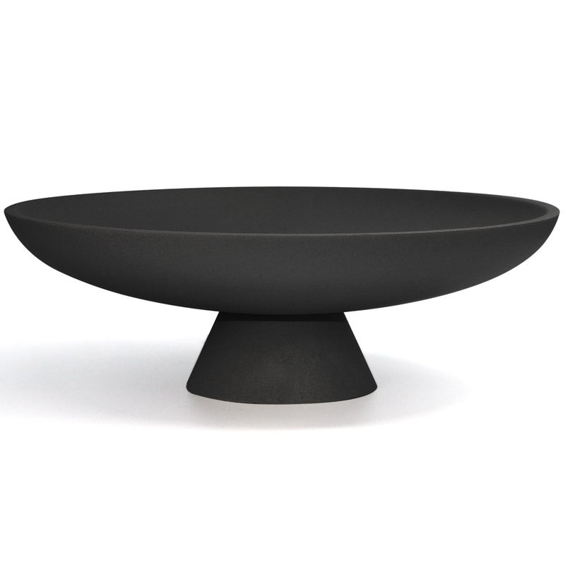 LIN CHUAN Large Decorative Bowl Modern Resin Pedestal Bowl for Home Decor Stylish Fruit Bowl for Kitchen Counter Chic Key Holder for Entry Table Matte Black
