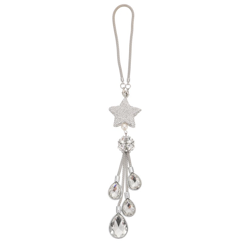 2 pcs Car Rearview Mirror Rhinestone Pendant Beautiful Pendant Hanging Decor - Image 1