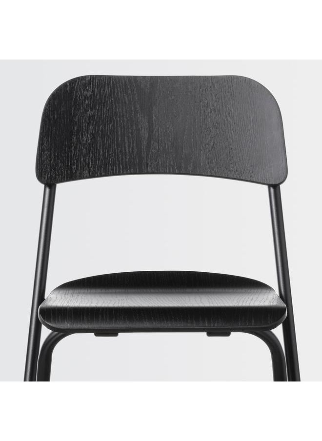 erorex - Bar stool with backrest, foldable, black/black, 74 cm - Image 1
