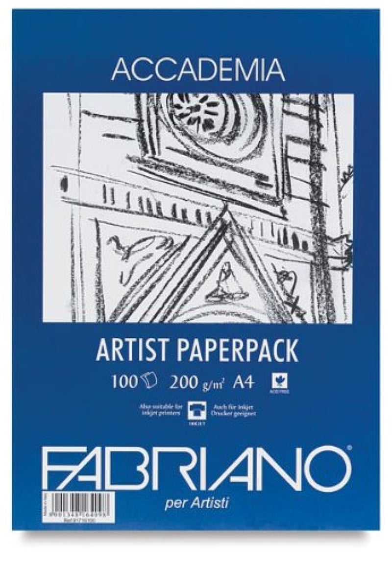 Accademia Drawing Paper,200 GSM, Size A4, 100 Durable Sheets | Ideal for Drawing, Sketching, Mandala, Shading Art, Students, School, Office