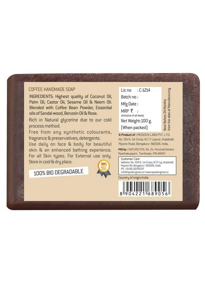 Speaking Tree - Speaking Tree Exfoliating Coffee Handmade Soap With Refreshing Aroma For Perfectly Clean, Brightening Skin (100 g) - Image 1