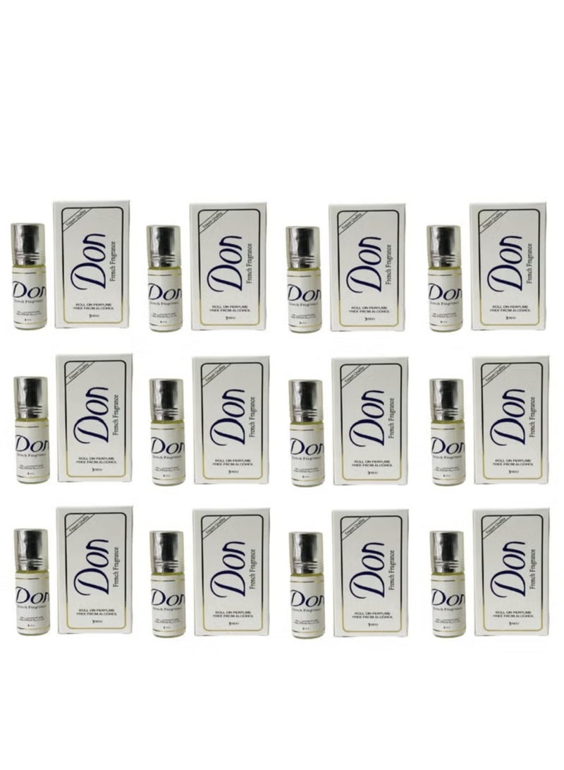 دون 12 حبه عطر دون مركز رول اون برفيوم خالي من الكحول - 2.5x12 مل 