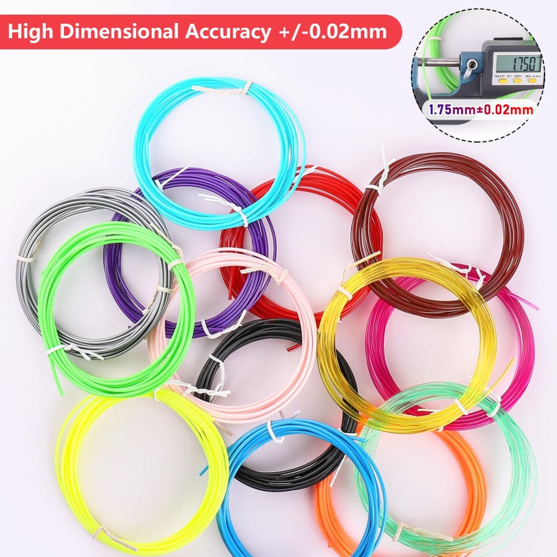 3Dgenius 22 Colors 3D Pen Filament 1.75mm PLA, Each Color 10 Feet, Total 220 Feet 3D Pen Filament Refills 3D Printing Pen Refills with High-Precision Diameter Not Compatible with 3Doodler Pen - Image 5