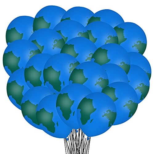 Lecpeting 30 Pcs Earth Balloons World Map Balloons 12 Inches Globe Balloon for Birthday Space Theme Party Earth Day Decorations Gift Teaching Supplies - Image 1