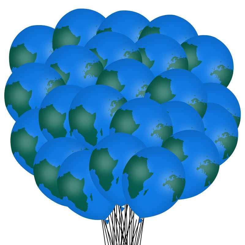 Lecpeting 30 Pcs Earth Balloons World Map Balloons 12 Inches Globe Balloon for Birthday Space Theme Party Earth Day Decorations Gift Teaching Supplies - Image 2