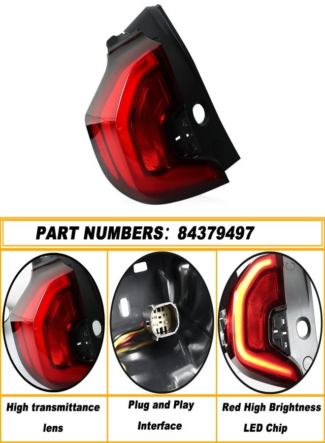 KEEGTBOX Rear Brake & Turn Signal Tail Light Assembly Compatible with GMC Terrain SL, SLE, SLE Diesel, SLT (2018-2021) - Left Outer Driver Side Replacement - Part Number 84379497(Left Driver Side) - Image 4