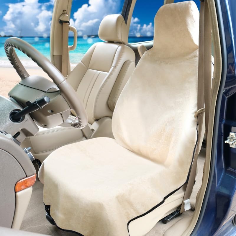 Car Seat Cover for Post Gym Workout, Running, Swimming, Beach and Hiking, Universal Fit Anti-Slip Bucket Seat Protector for Cars, SUVs and Trucks - Image 1