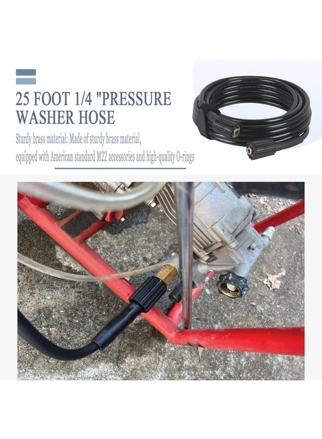 GQNDGN 1 Pcak Pressure Washer Hose 1/4 Inch X 25' for Pressure Washer Replacement Hose 196006GS (black 8 meters long） - Image 4