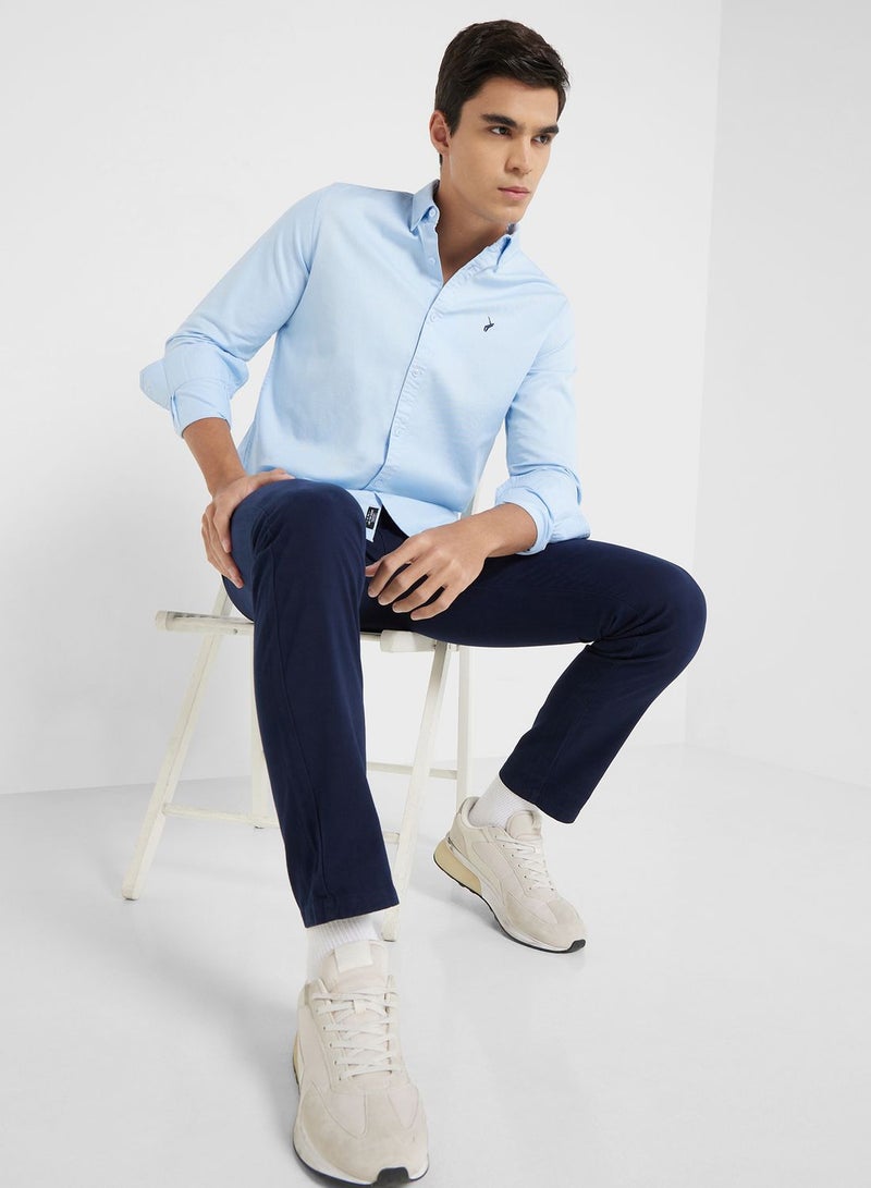 Thomas Scott Classic Slim Fit Button Down Collar Twill Casual Shirt - Image 4