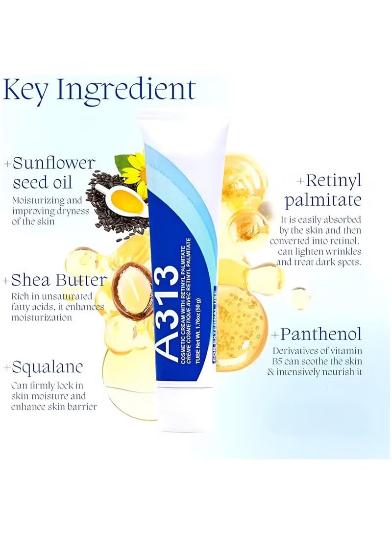 A313 Retinol Cream for Face, Anti-Ageing Treatment, Skin Brightening and Hydrating, 50g - Image 5