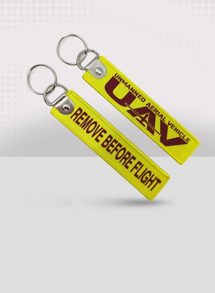 فايتر جيفتس بدون طيار مركبة جوية سلسلة المفاتيح النسيج الأصفر