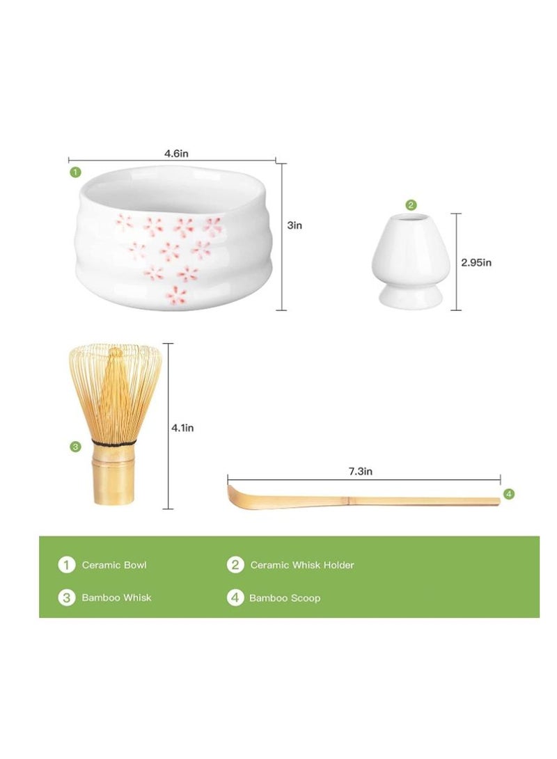 Bluejw مجموعة خفاقة الماتشا المكونة من 4 قطع من أرابيست، مجموعة خفاقة ووعاء الماتشا، مجموعة أدوات الماتشا اليابانية، خفاقة الماتشا المنزلية مع مغرفة تقليدية ووعاء سيراميك، مجموعة مثالية لتحضير الماتشا التقليدي - Image 3