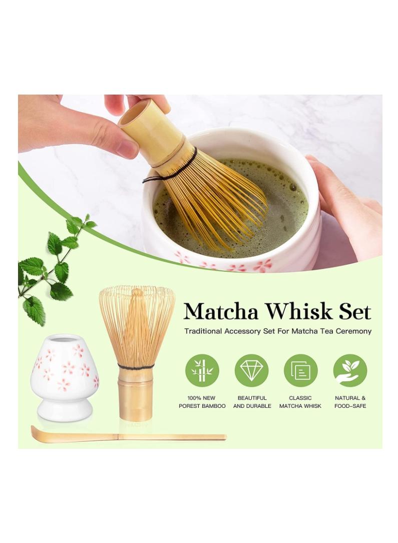 Bluejw مجموعة خفاقة الماتشا المكونة من 4 قطع من أرابيست، مجموعة خفاقة ووعاء الماتشا، مجموعة أدوات الماتشا اليابانية، خفاقة الماتشا المنزلية مع مغرفة تقليدية ووعاء سيراميك، مجموعة مثالية لتحضير الماتشا التقليدي - Image 4