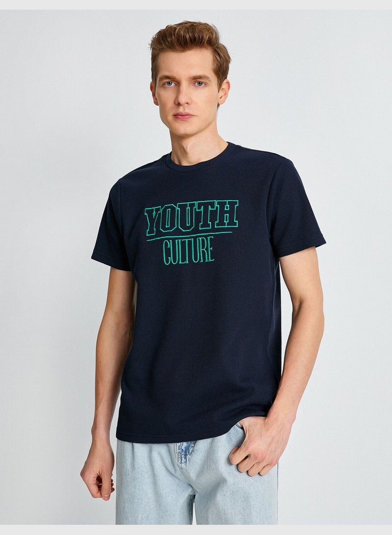 KOTON College Embroidered T-Shirt - Image 3